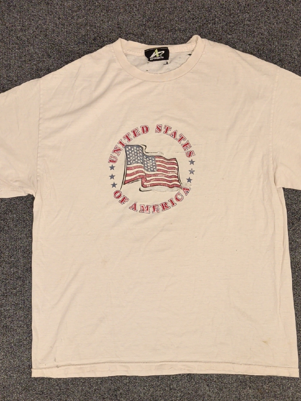 Thrashed Vintage United States Flag Tee 100% Cotton Patriotic America T Shirt